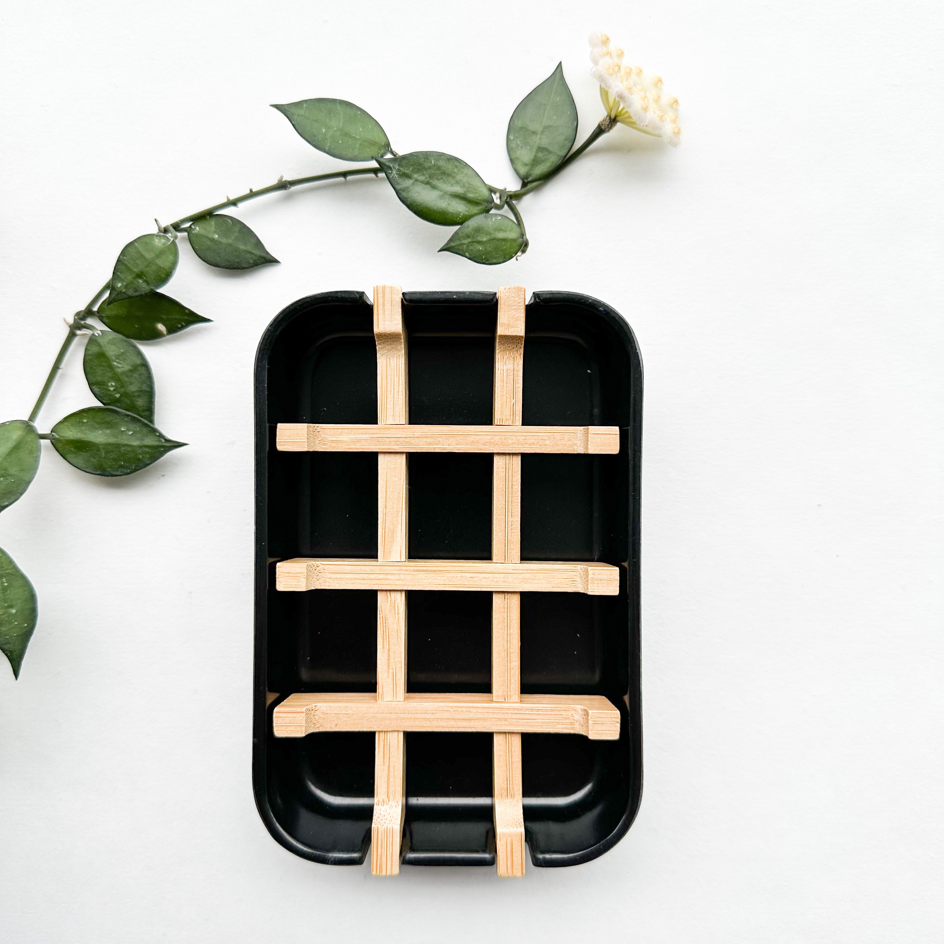 Biodegradable Bamboo & Cornstarch Soap Dish - Plastic Free Zero Waste Eco friendly Soap Tray-3