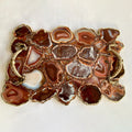 Large Red Agate Serving Tray With Brass Handles/Personalised Momentos/Sign Boards 10"x15"-0