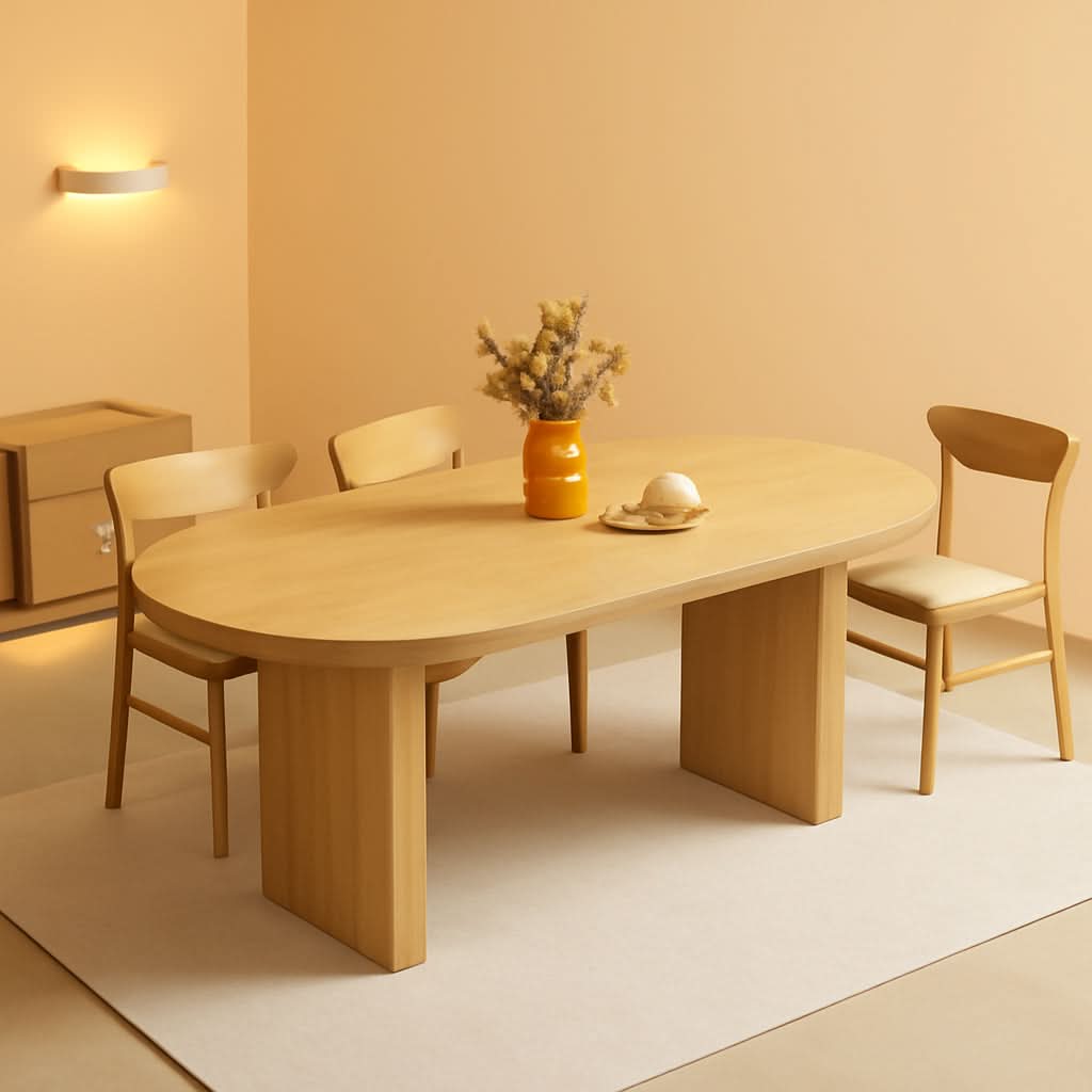 70.8 Inch Natural Dining Table For Kitchen And Dining Room-0