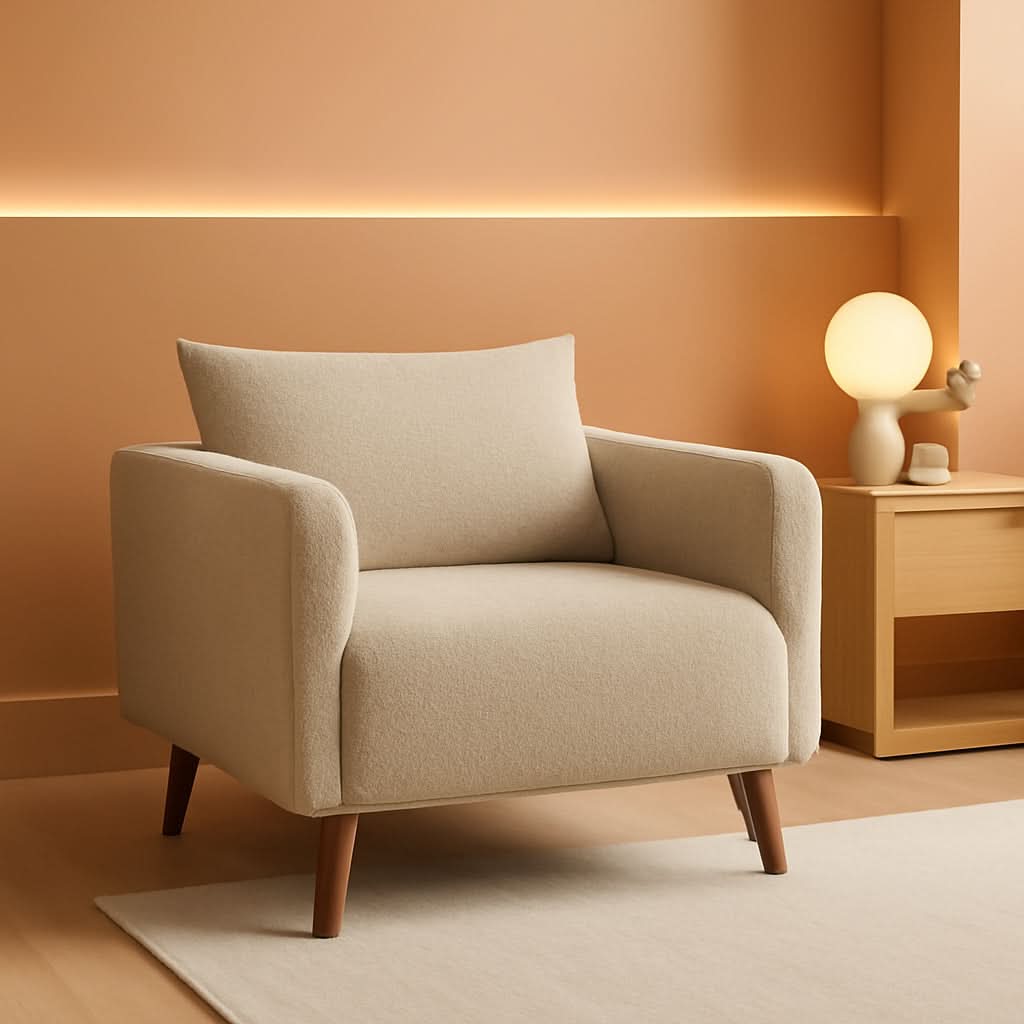 Oversized Camel Upholstered Accent Chair Living Room-0