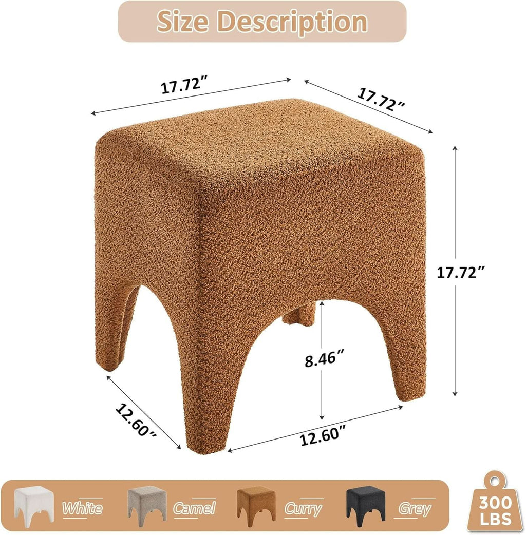 Curry Seventeen Inch Ottoman Footstool Living Room Decor-1
