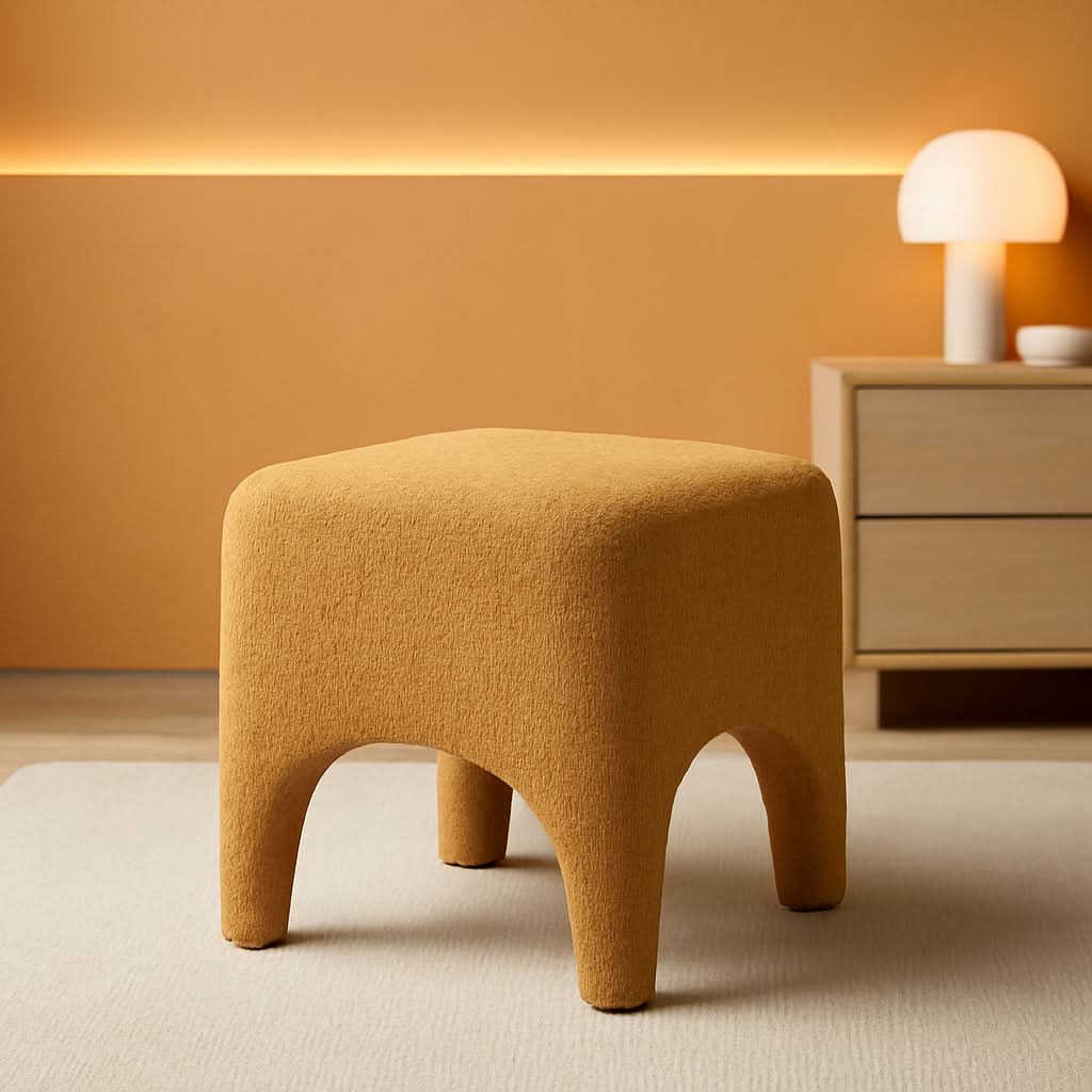 Curry Seventeen Inch Ottoman Footstool Living Room Decor-0