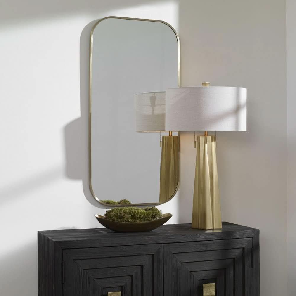 Taft 41 Inch Antique Brass Wall Mirror For Living Room-1