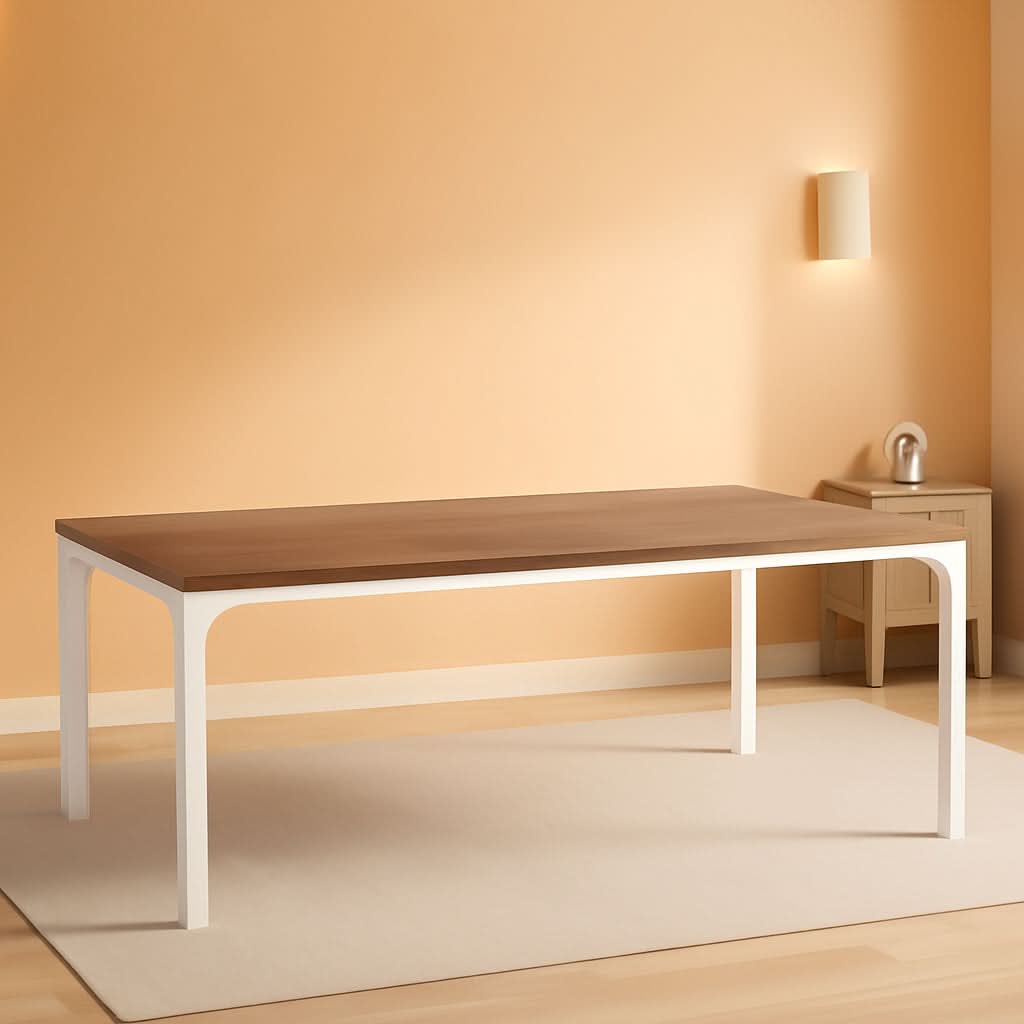 78 Inch Rustic Wood Dining Table Rectangular For Kitchen-0