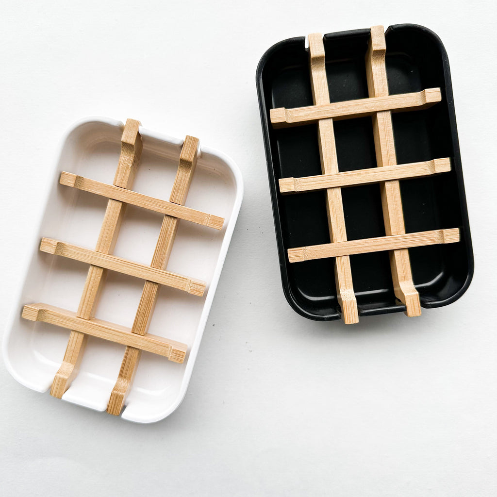 Biodegradable Bamboo & Cornstarch Soap Dish - Plastic Free Zero Waste Eco friendly Soap Tray-2