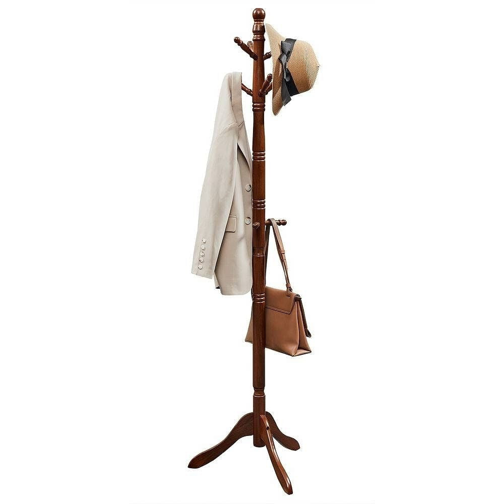 Adjustable Height Solid Wood Coat Rack