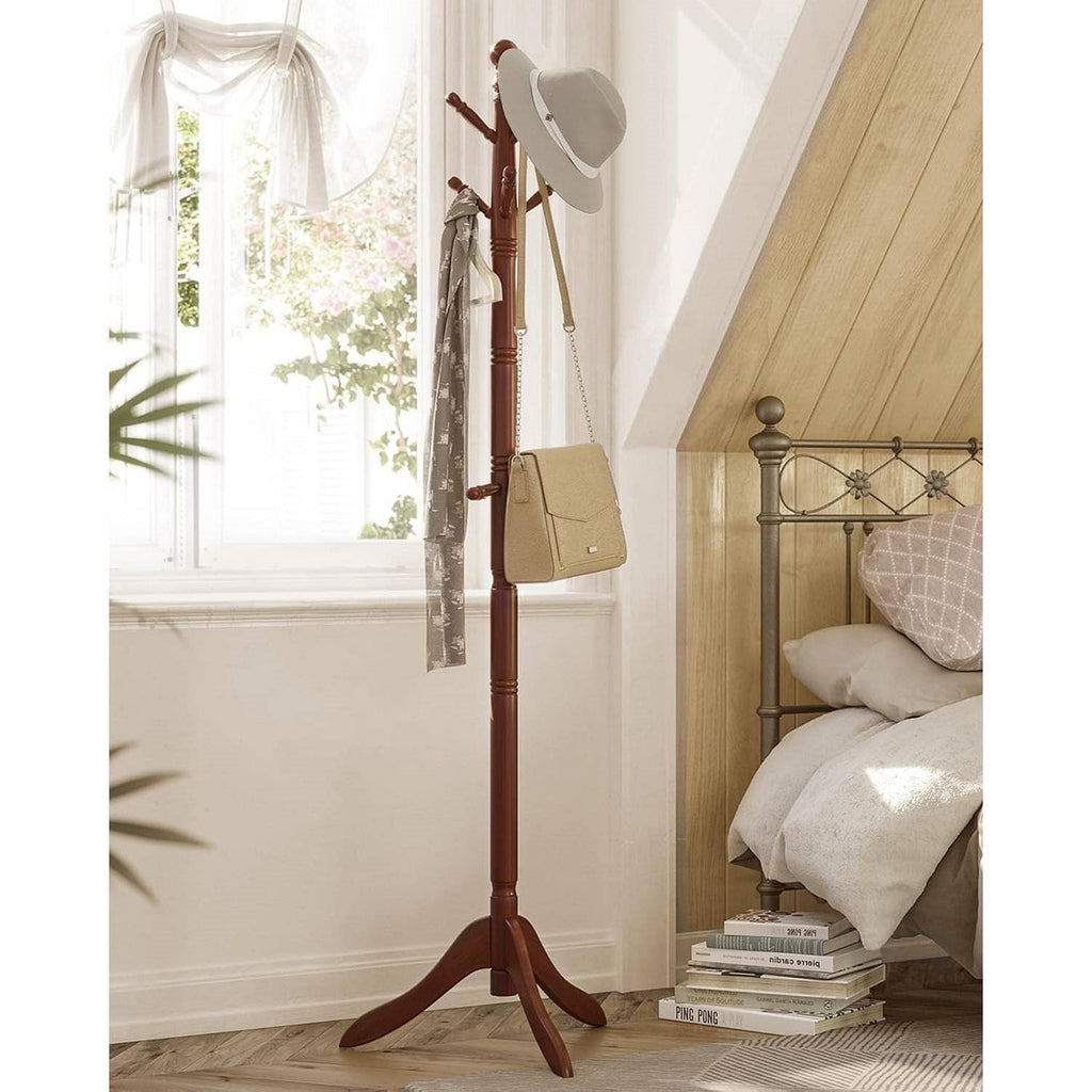 Adjustable Height Solid Wood Coat Rack