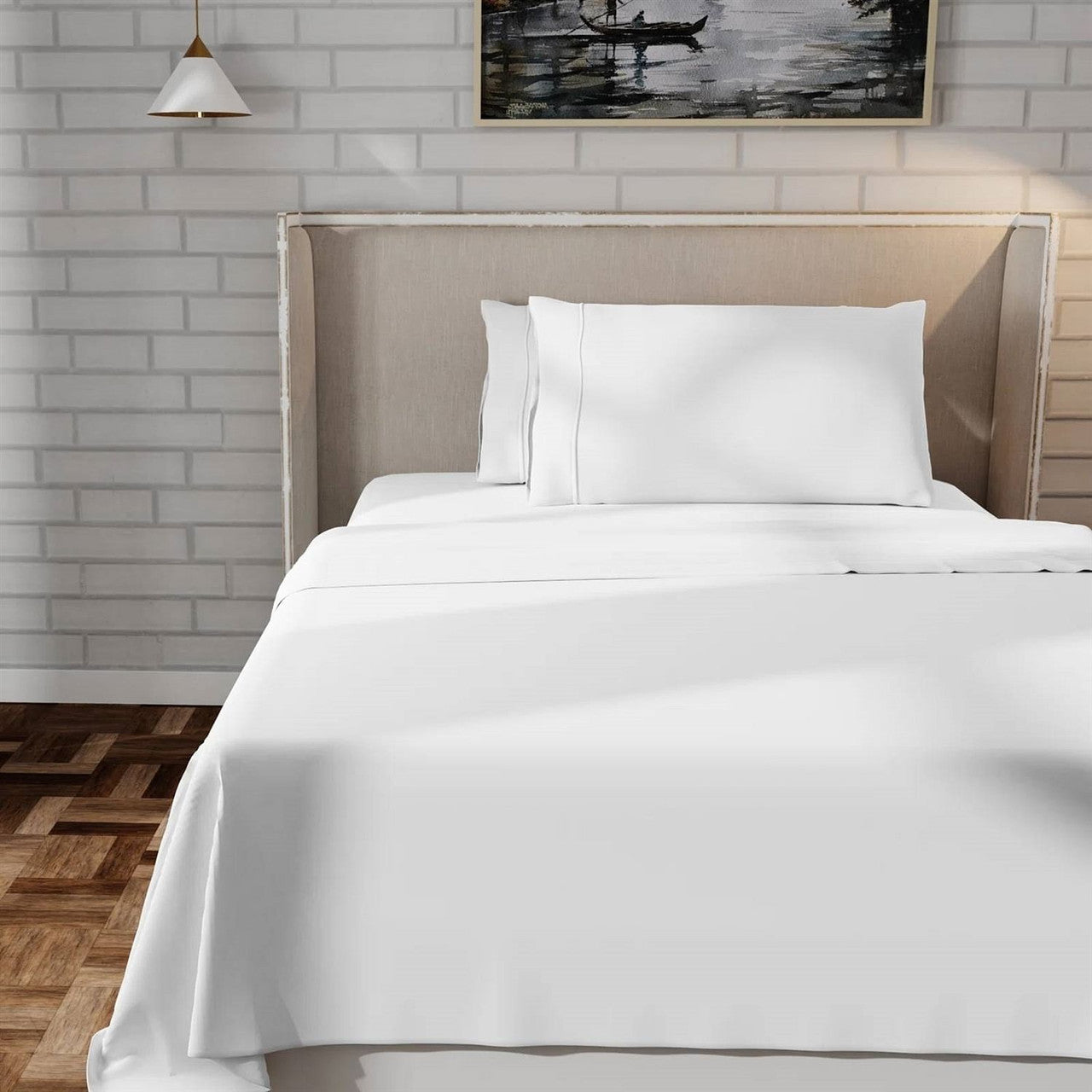 Queen size White 100-Percent Certified Organic Cotton Sheet Set-0