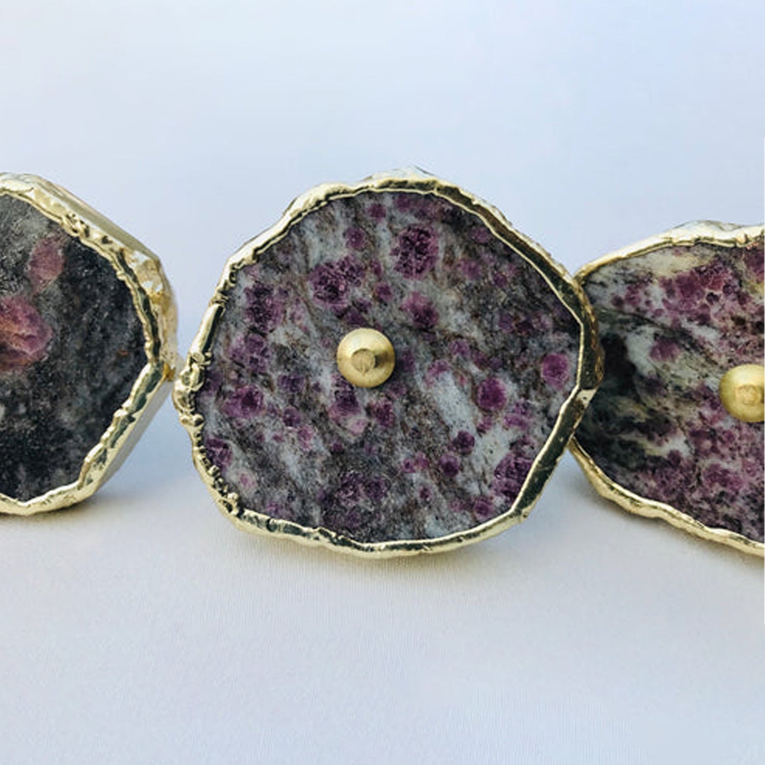 Set of 6 Lepidolite Gemstone/Agate Classic Vintage Finish Cabinet Drawer Pull Wardrobe Dresser Interior Decorative Handle-2