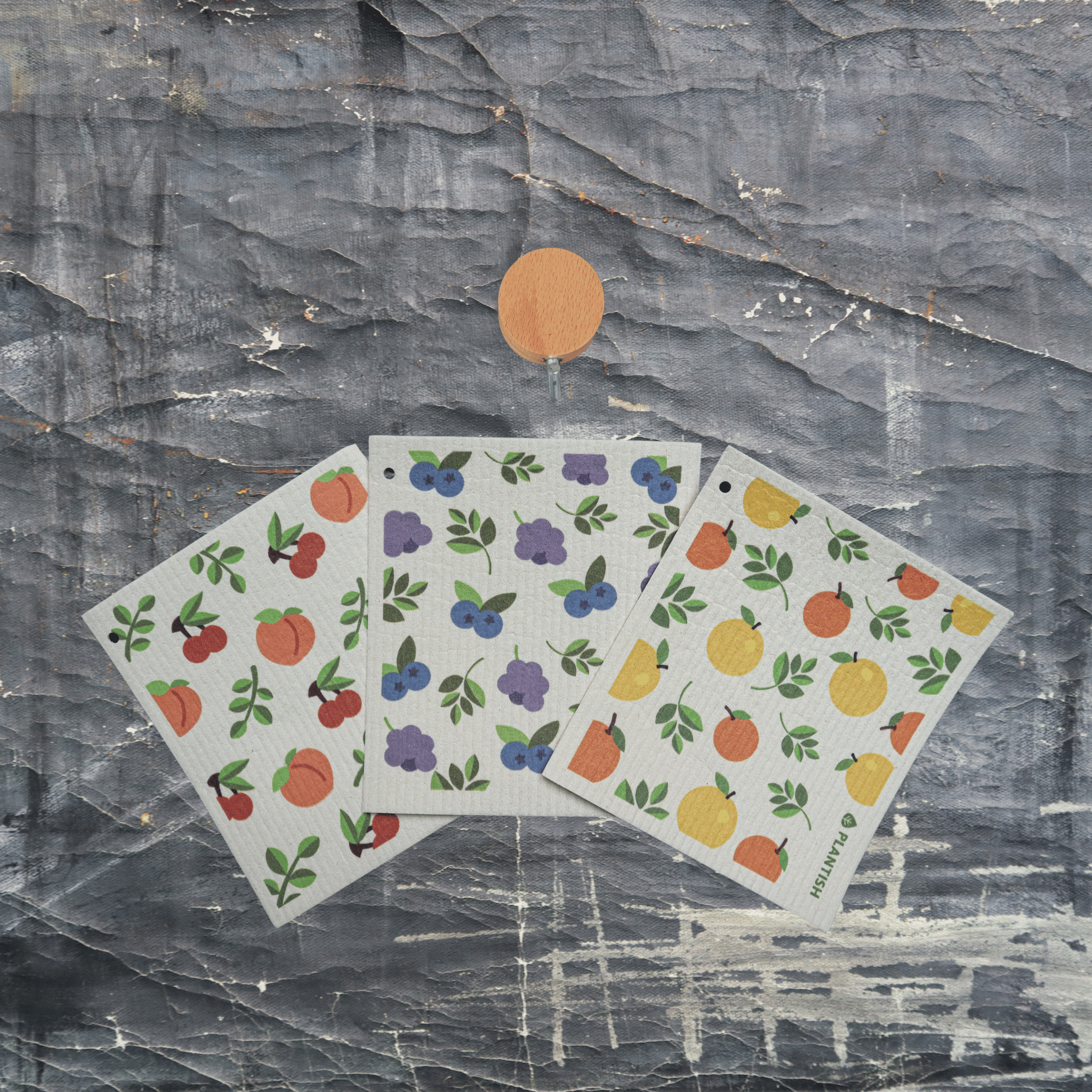 Fruity Cuties Swedish Sponge Cloth Set + Hook