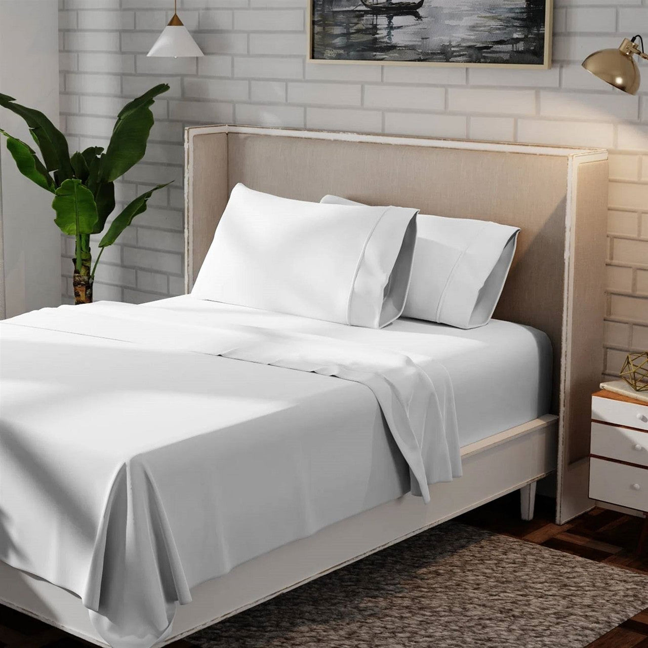 Full size White 100-Percent Certified Organic Cotton Sheet Set-1