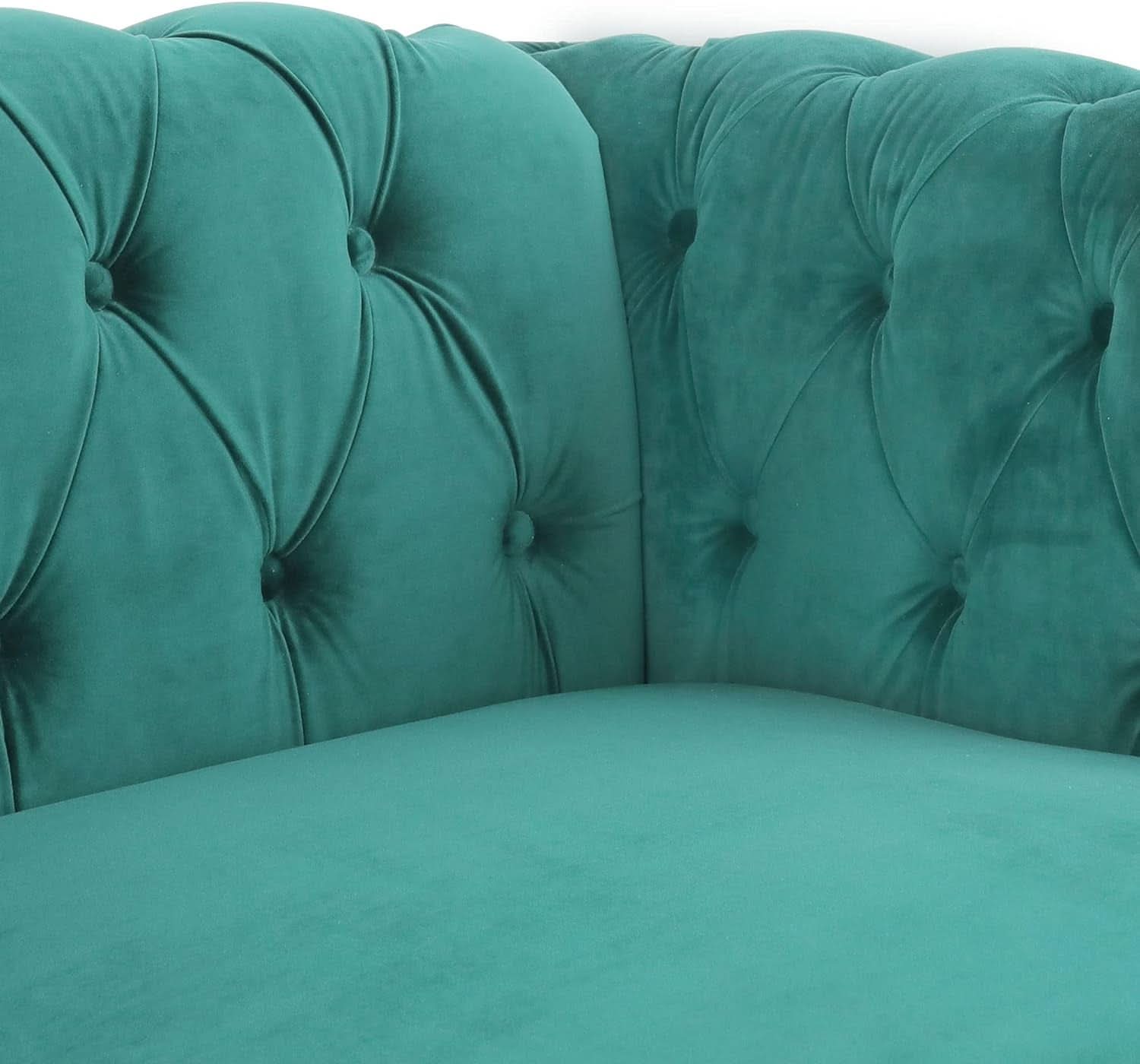 Green Velvet Chesterfield Living Room Set Including Sofa Loveseat and Club Chair-4