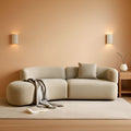 Light Coffee Curved Sectional Sofa For Living Room-0