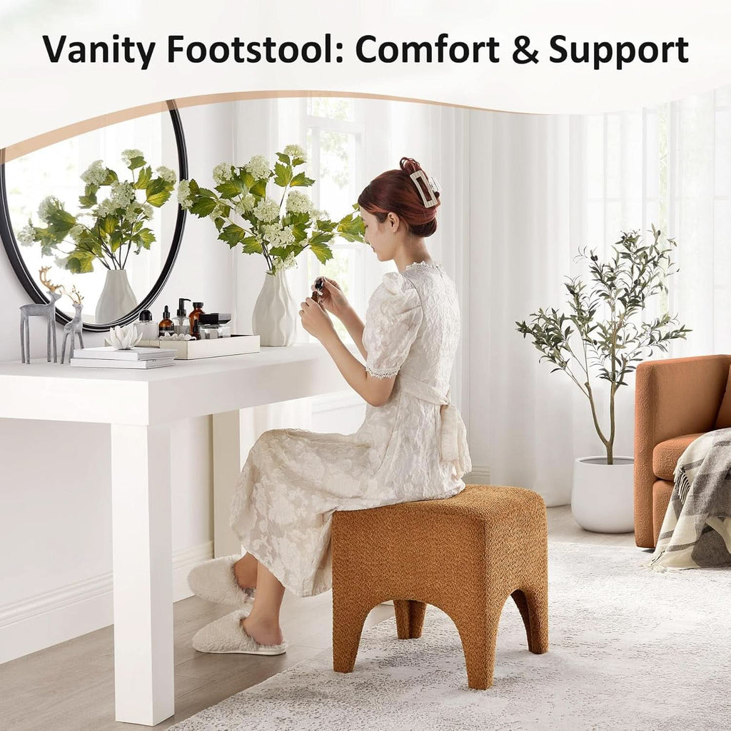 Curry Seventeen Inch Ottoman Footstool Living Room Decor-4