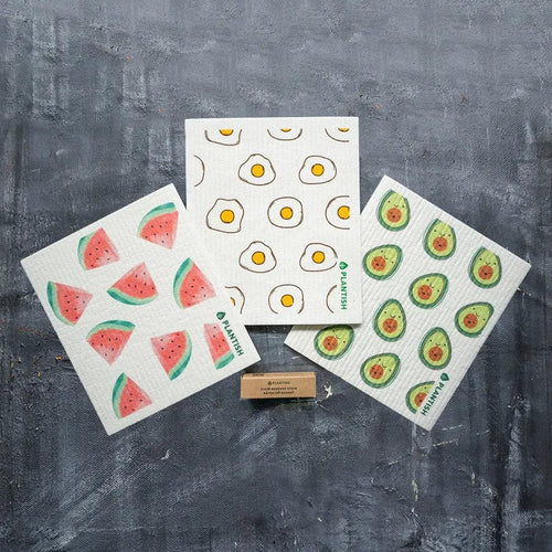Avocado Swedish Sponge Cloth 3-Pack
