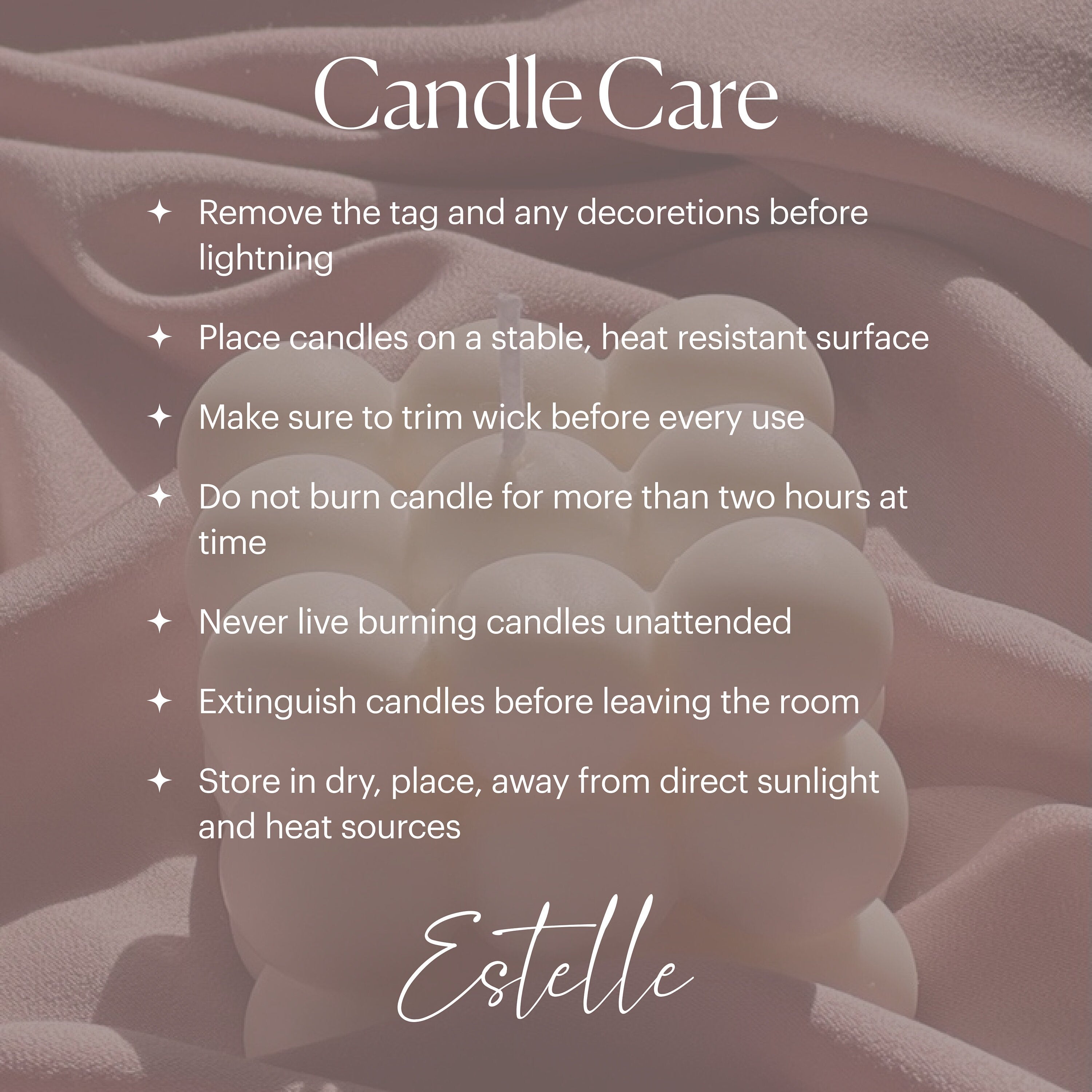 Ribbed Taper Candle: Handmade Soy Wax Pillar, Unscented-4