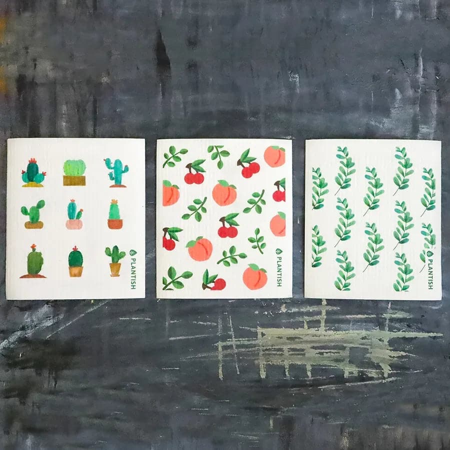 Cactus Swedish Sponge Cloth 3-Pack